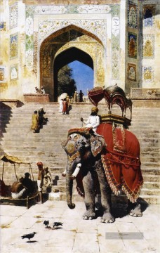 königliche Elefant Persisch Ägypter indisch Edwin Lord Weeks Ölgemälde